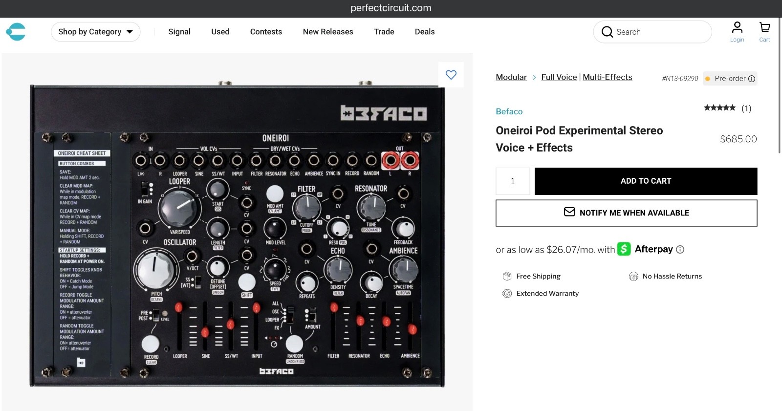 Befaco Oneiroi POD Semi-Modular Experimental Digital Synthesizer New