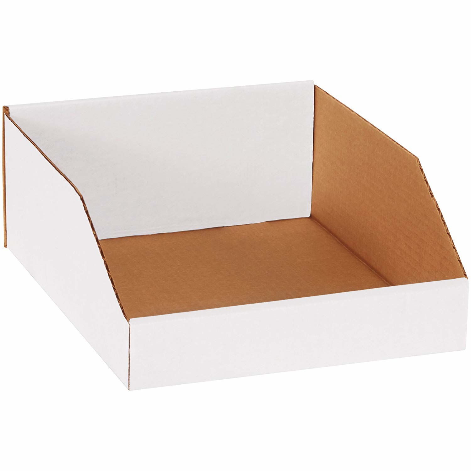 Open Top White Corrugated Bin Box 10" x 12" x 4-1/2" Lot of 25