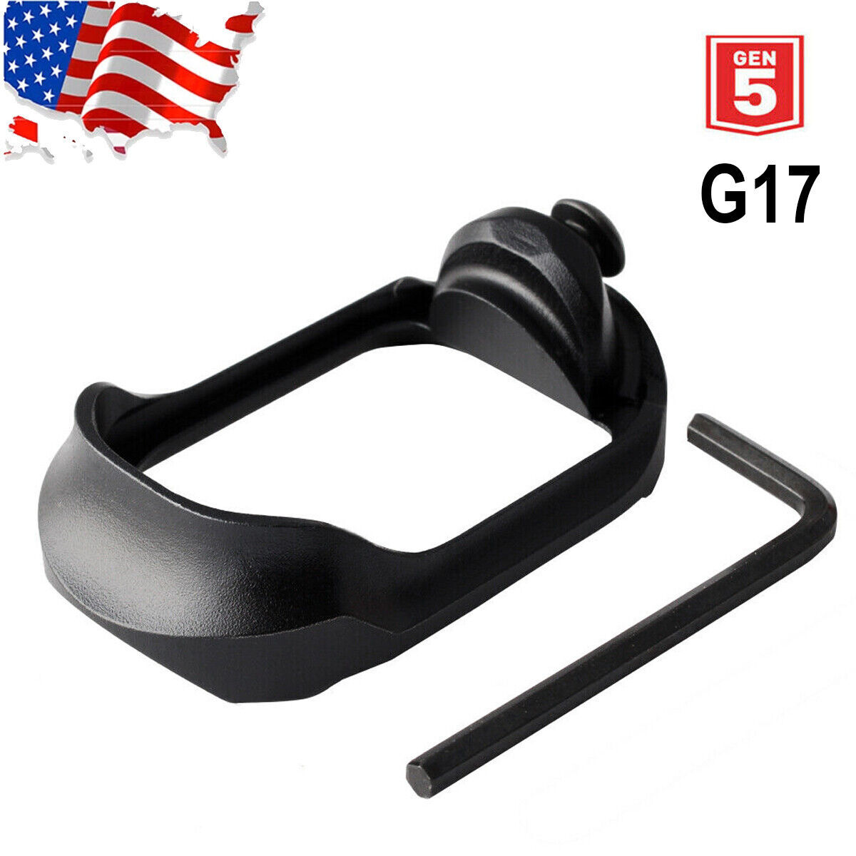 Black Aluminum Flared Magwell For Glock 17/34 - Gen 5 G17 G34 Mag Well