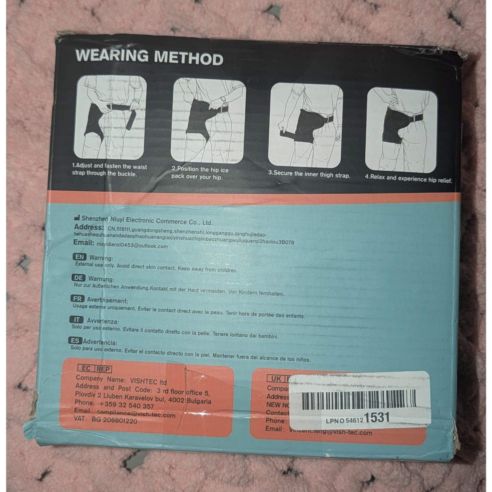 Helthrelife 3D Hip Ice Pack Wrap 2-Layer Cooling Gel Hip Replacement Surgery