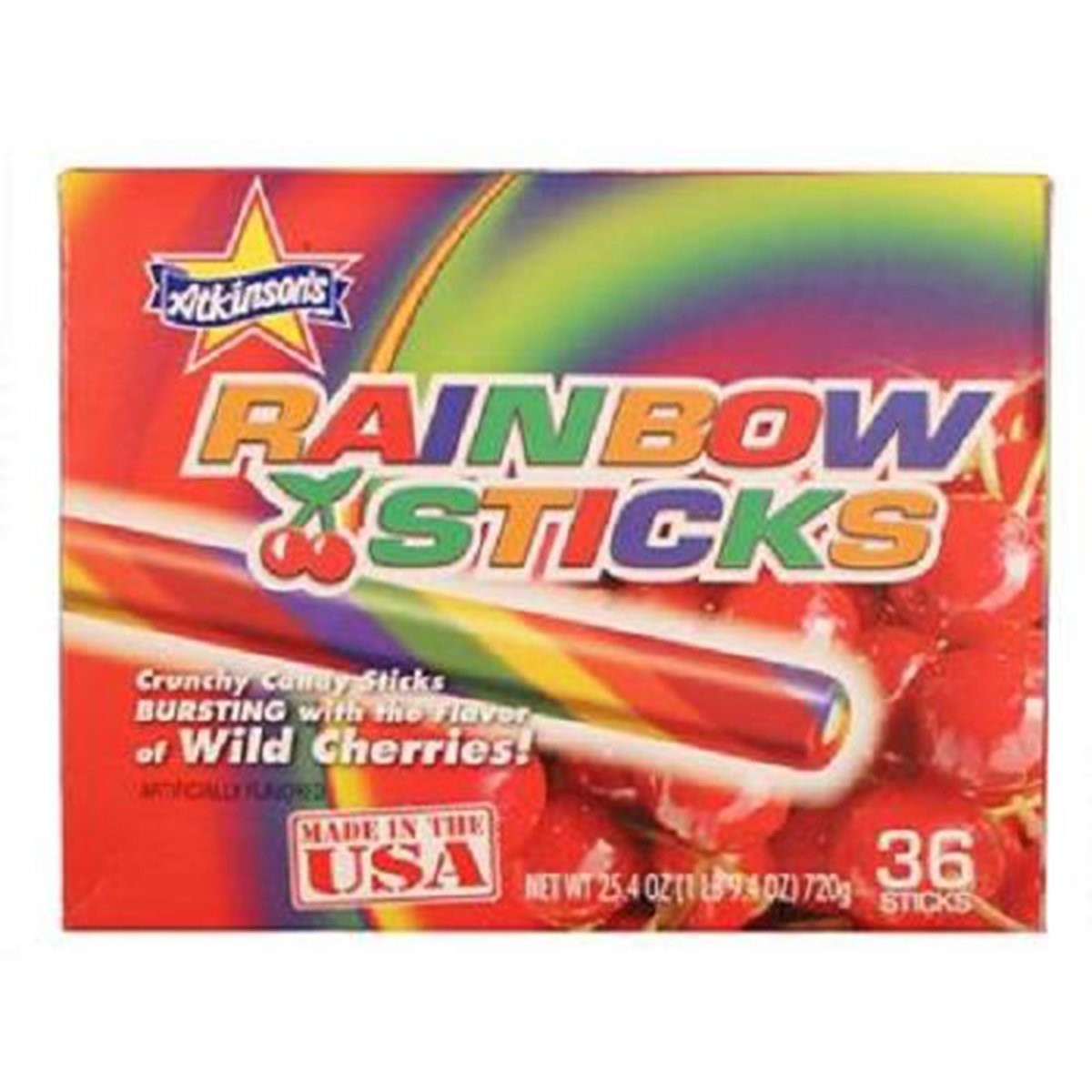 Atkinsons, Rainbow Sticks Box Wild Cherries, Count 36