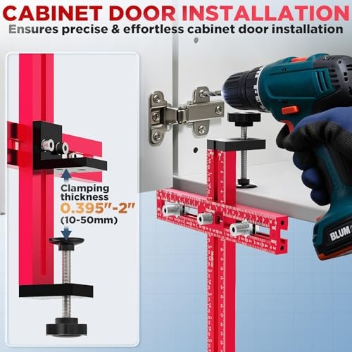 Cabinet Hardware Jig - Adjustable Drill Guide Template for Knobs & Handles