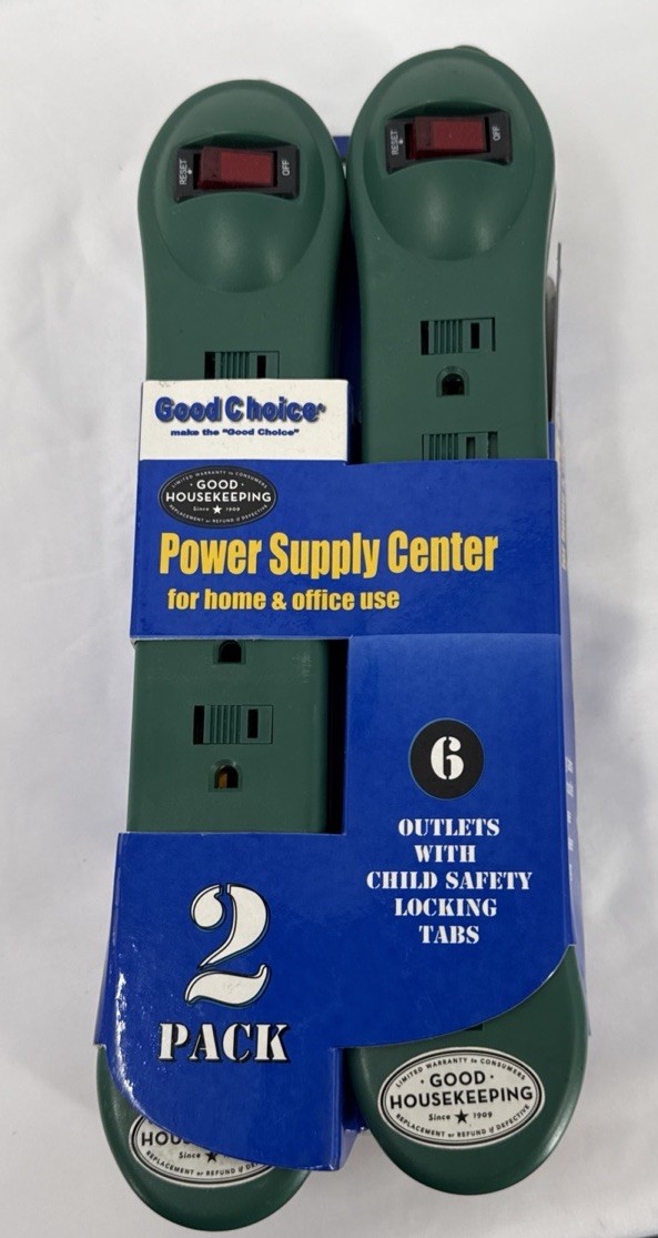 NEW Two Power Strips 6 Outlets Per Strip 2’ power Cord.