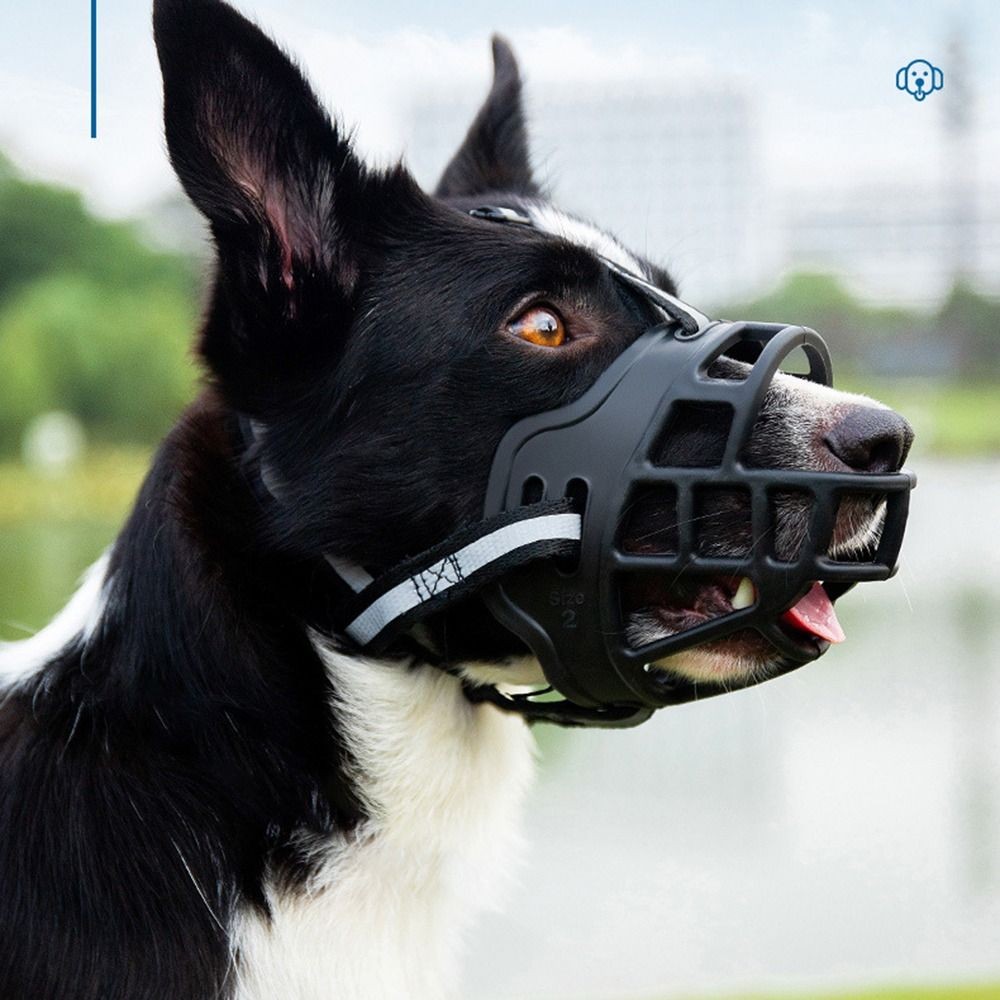with Reflective Strip Adjustable Dog Muzzle Strong Breathable Can Drink Water Do