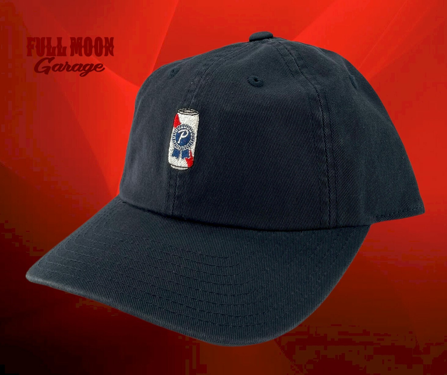 New Pabst Blue Ribbon Beer PBR Can Relaxed Fit Retro Men's Strapback Cap Hat