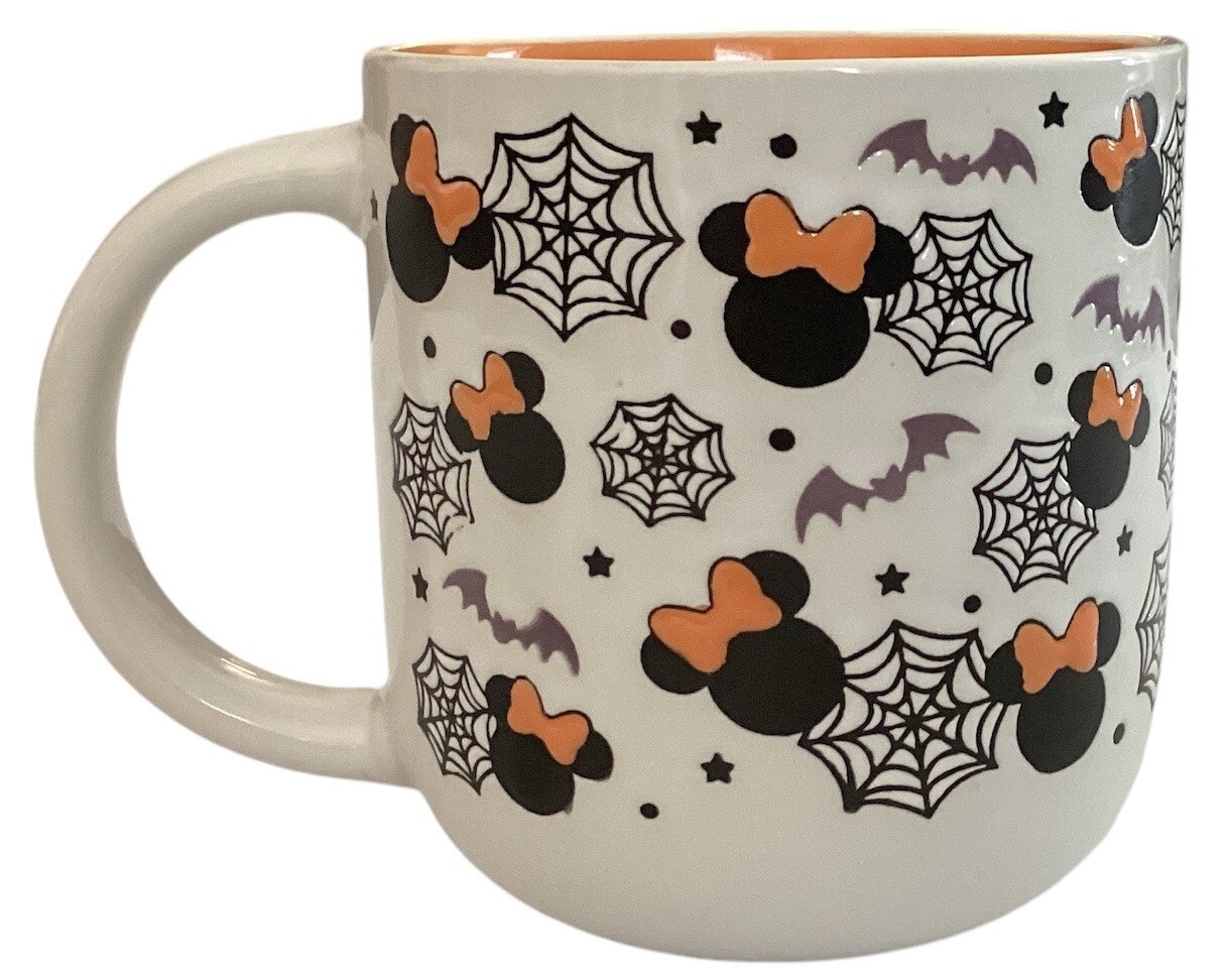Disney Minnie Mouse Halloween Spider Webs & Bats Ceramic Mug
