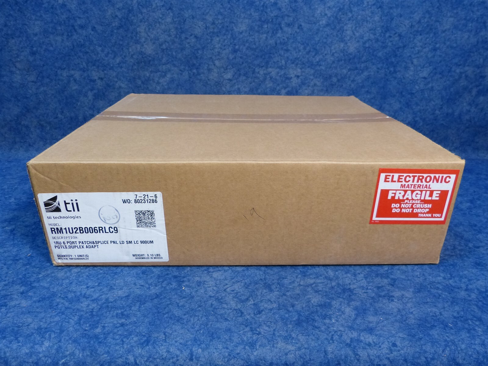 tii Technologies RM1U2B006RLC9 RM1U2B 1RU 6port fiber patch&splice panal (H20)