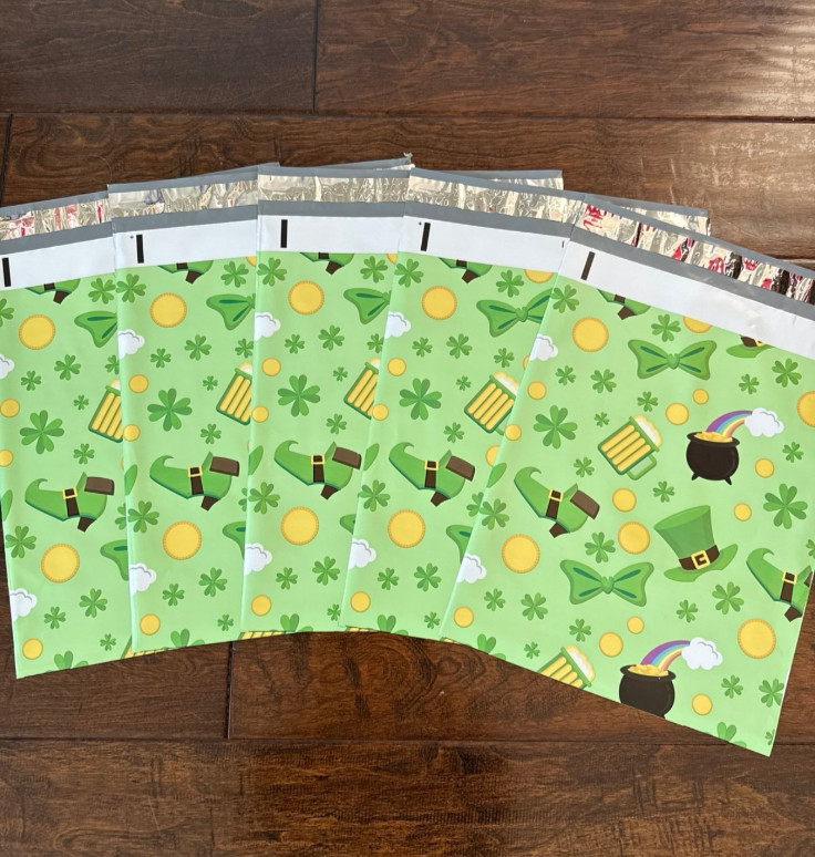 10x13" Beautiful Green St Patrick's Day Designer Poly Mailers
