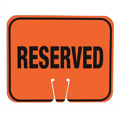 Zoro Select 03-550-R Traffic Cone Sign, Abs Plastic, 10 1/2 In Height, 12 1/2,