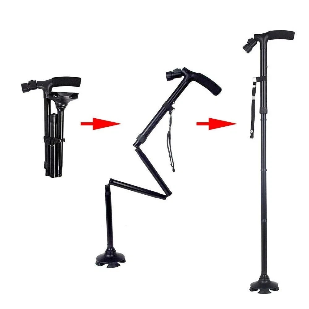 New Folding Walking Cane with LED Light Adjustable Walking Stick