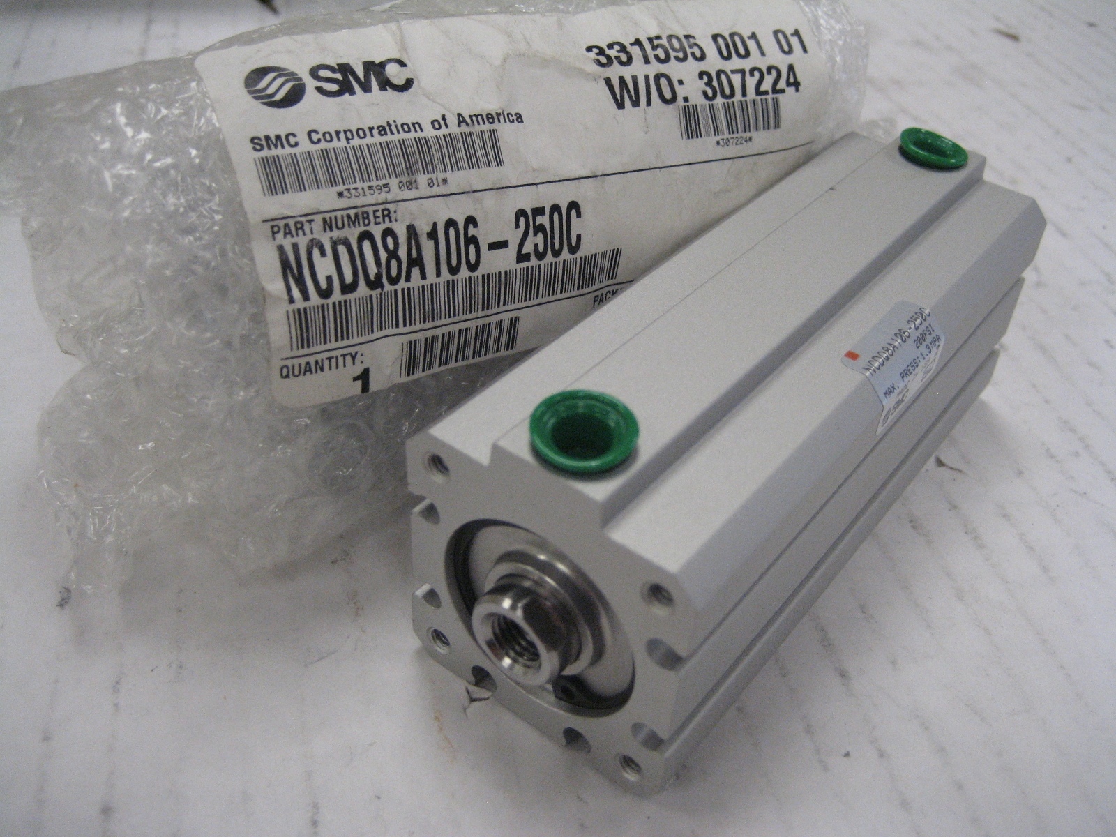 SMC PNEUMATIC CYLINDER # NCDQ8A106-250C  2.5" STROKE