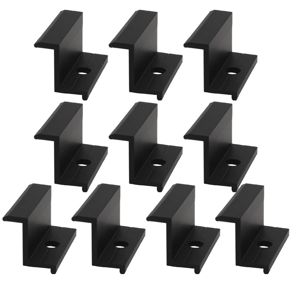 10Pcs Aluminum Alloy PV Solar Panel Mount Accessories PV End Clamps Set New