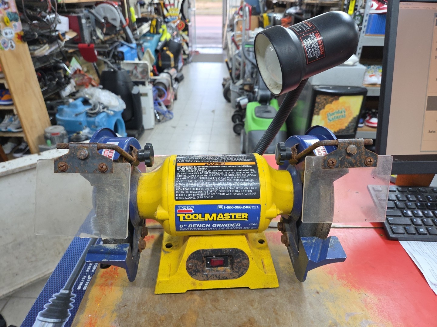 Lincoln Toolmaster LTG6 6" Inch Bench Grinder Corded Electric Free Shipping