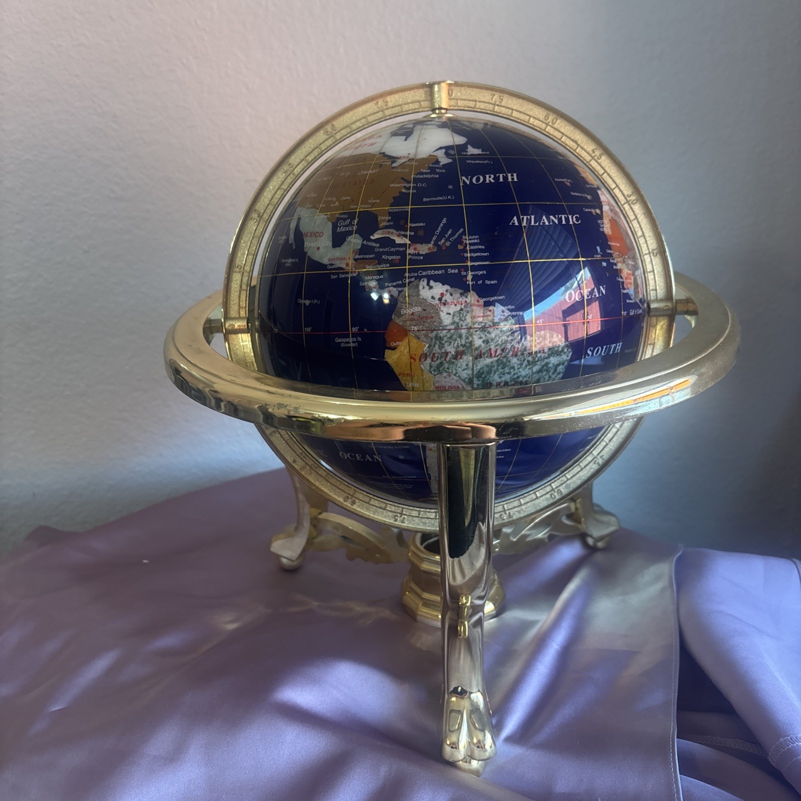 vintage gemstone globe