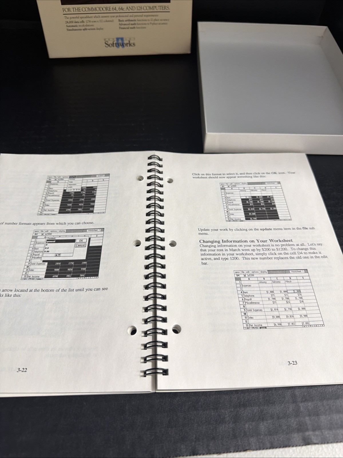 Berkley Softworks GeoCalc Graphics Based Spreadsheet Commodore 64 Complete