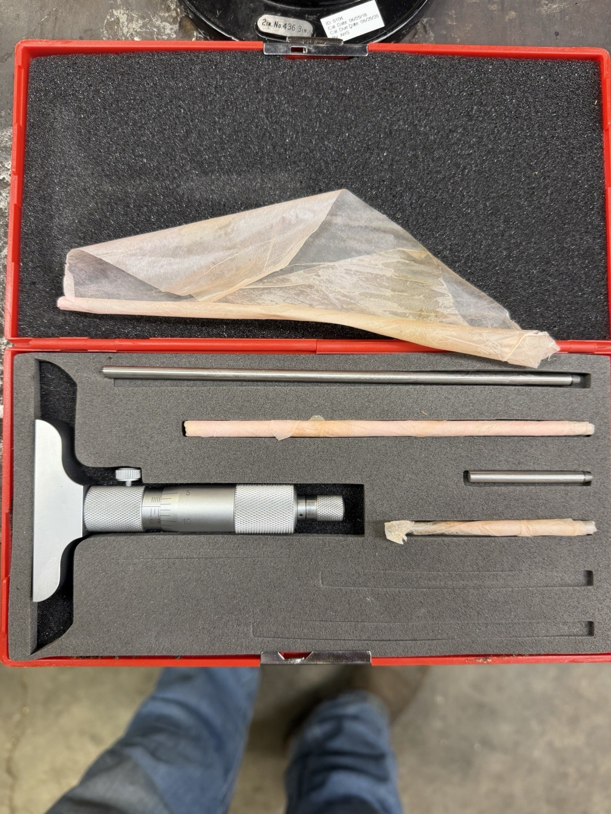Depth Micrometer Set 0-6 in Mechanical 0.001 in Resolution MPN 602-3025 w/ Case