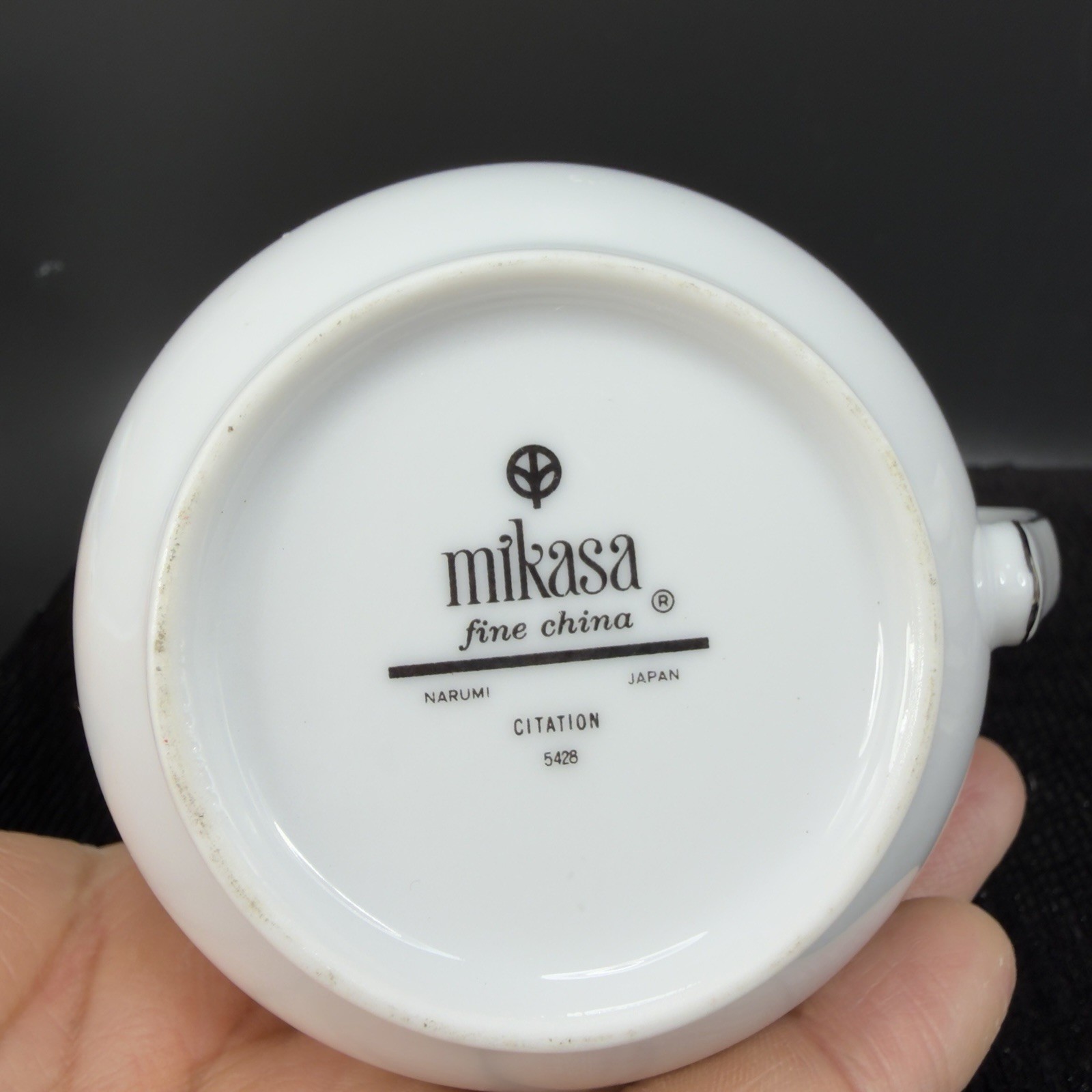 Mikasa Citation Sugar And Creamer Set Porcelain Fine China Silver Trim Japan VTG