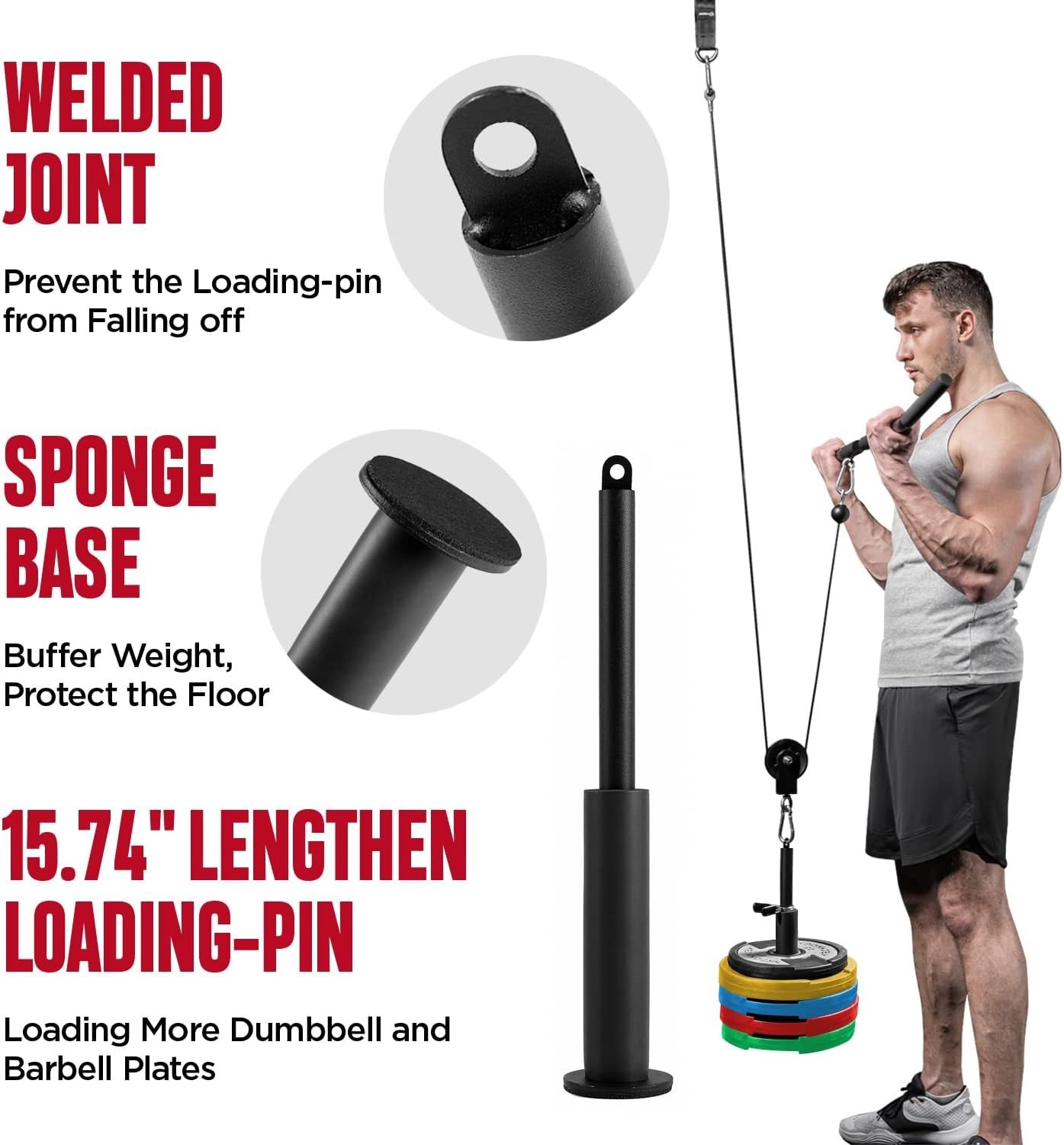 Pulley System Gym, Cable Weight Pulley System for Gym LAT Pulldown, Biceps .....