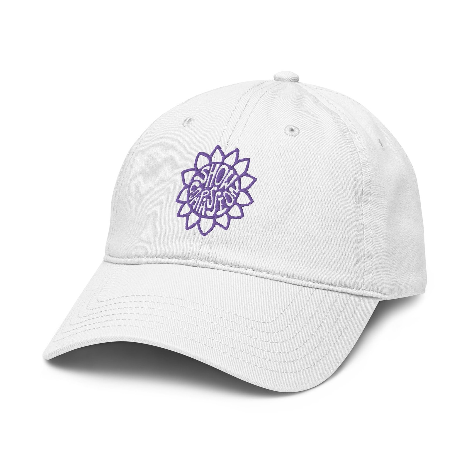 Ripple Junction Show Compasion Purple Sunflower Adjustable Baseball Hat, Whit...