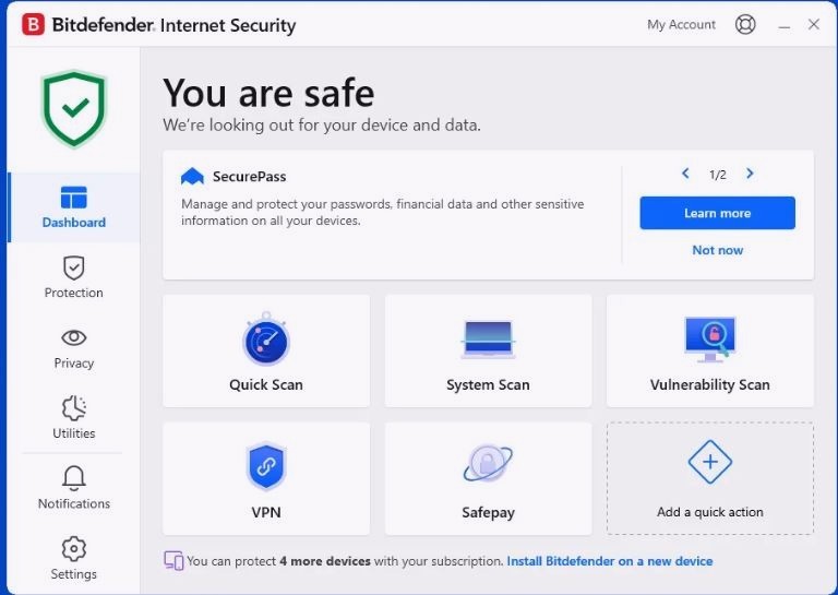 Bitdefender Internet Security 2026 / 3 Years 3 Windows Devices - Daily VPN
