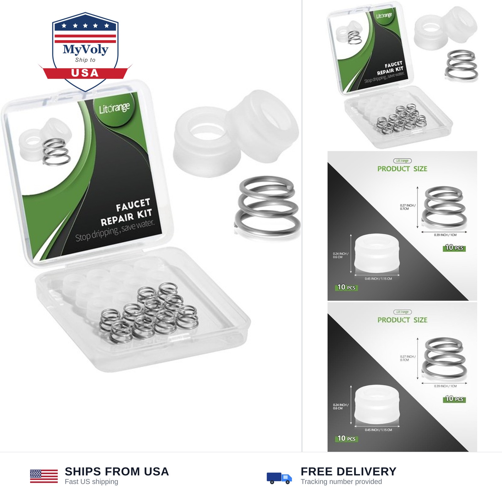 20Pcs RP4993 Faucet Repair Kit, RP4993 Silicone Replacement Seats and 316 Sta...