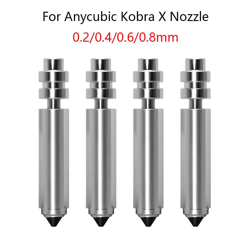 For Anycubic Kobra X 0.2mm~0.8mm Hotend Nozzles 3D Printer Extruder Nozzle Parts