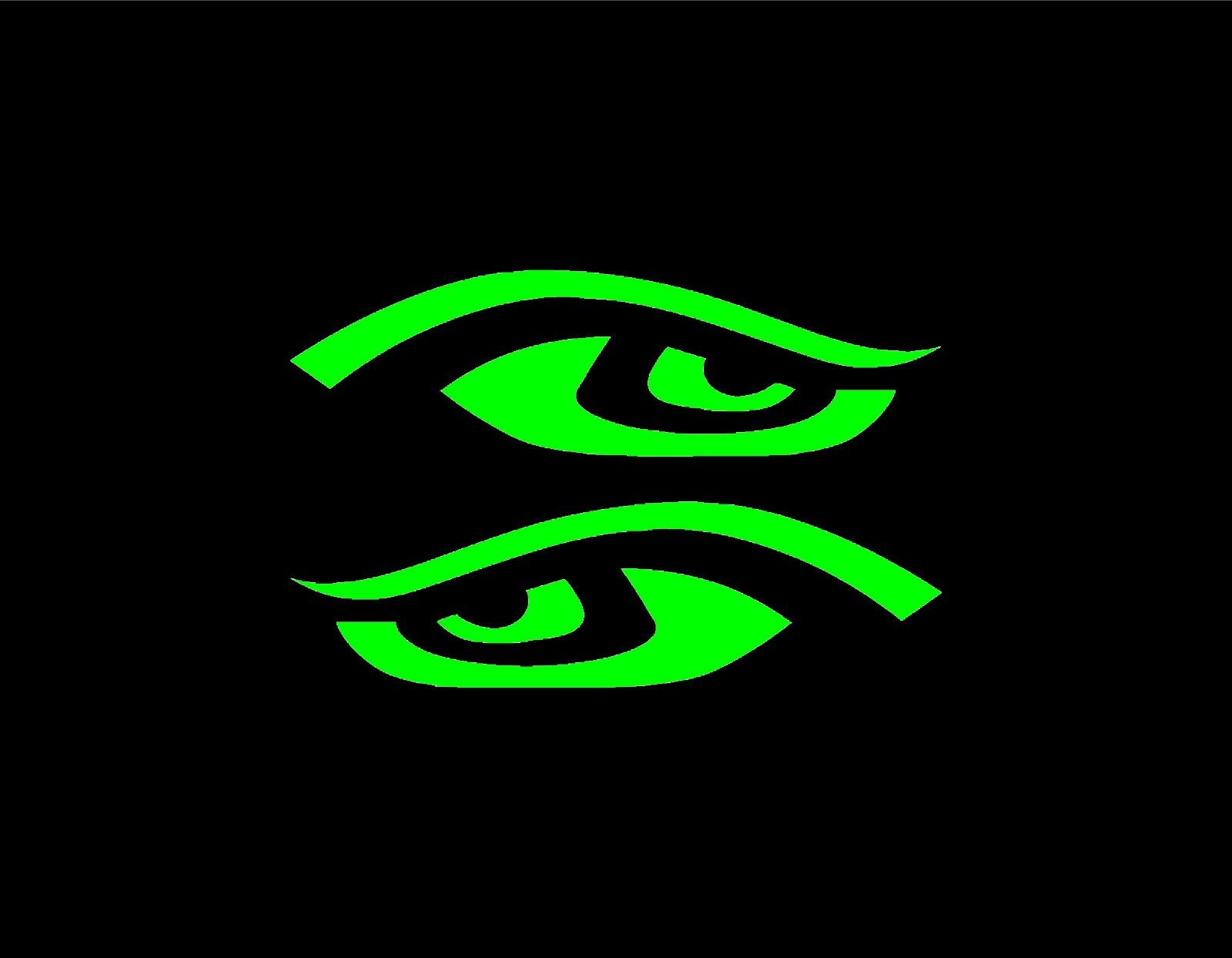 SEAHAWK EYES SET VINYL DECAL 1.75" X 6" EACH NEON GREEN SEATTLE 12th MAN