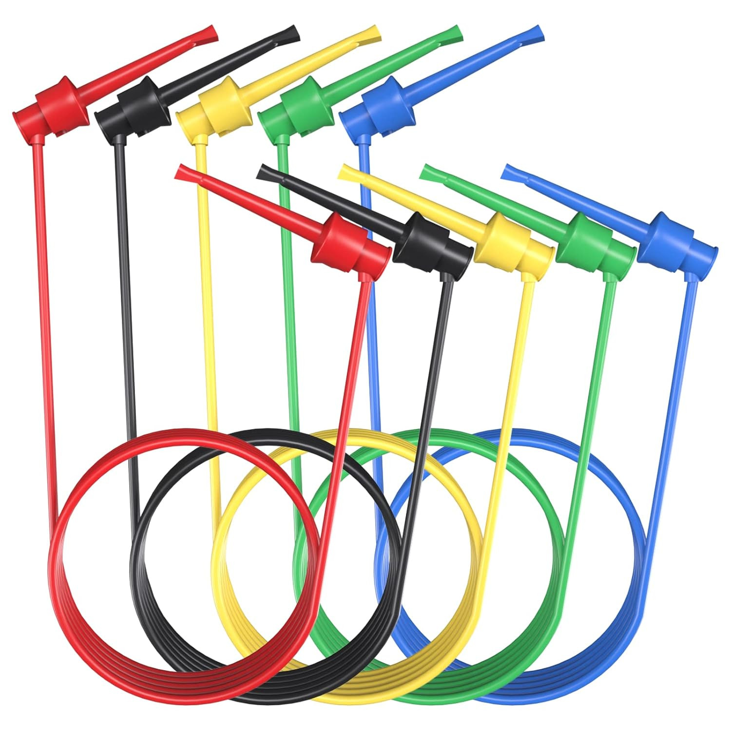 Goupchn Silicone Test Leads Test Hook to Hook Testing Cables 5PCS
