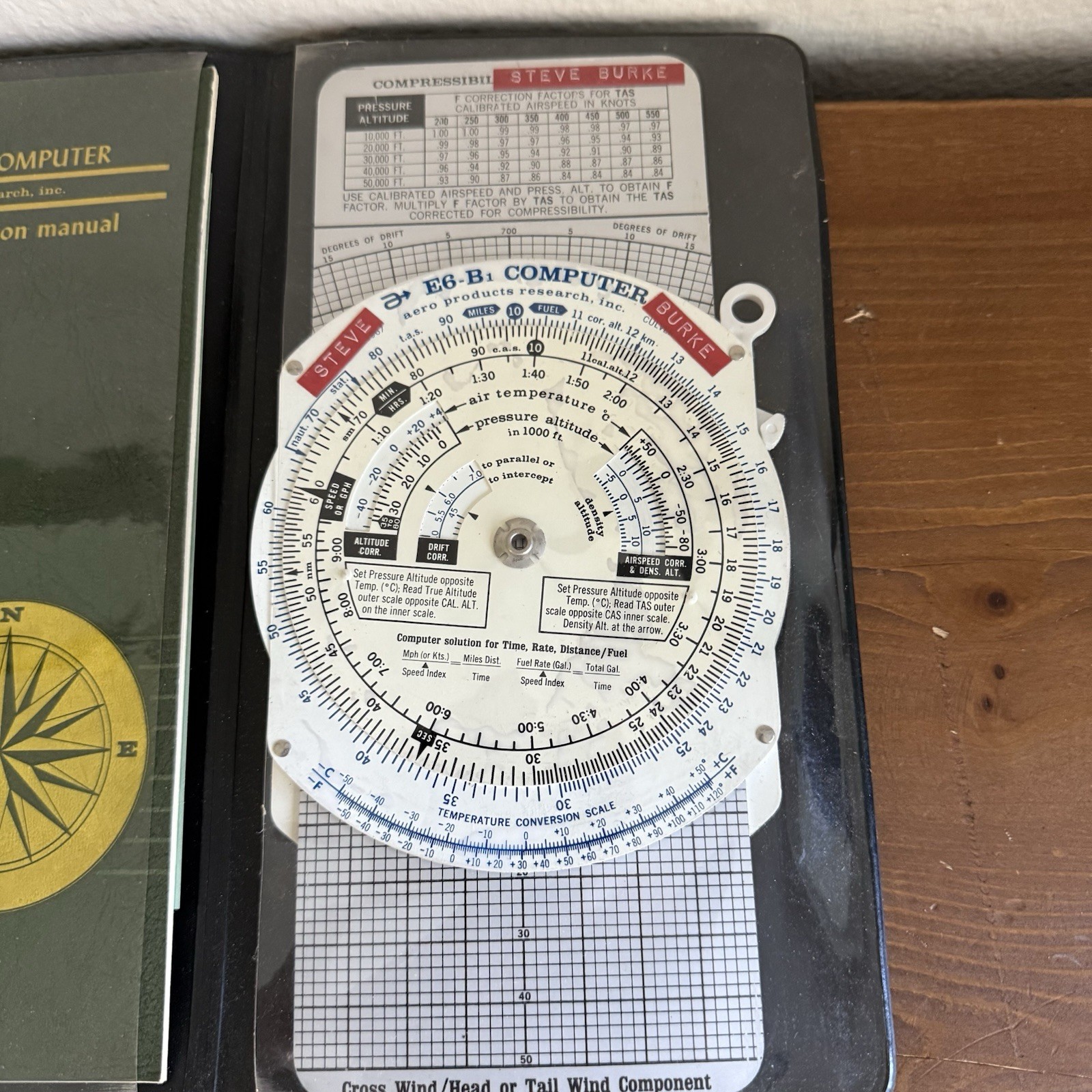 Vtg Aero Products Research E6-B Flight Computer w/Manual APR np-13 Plotter