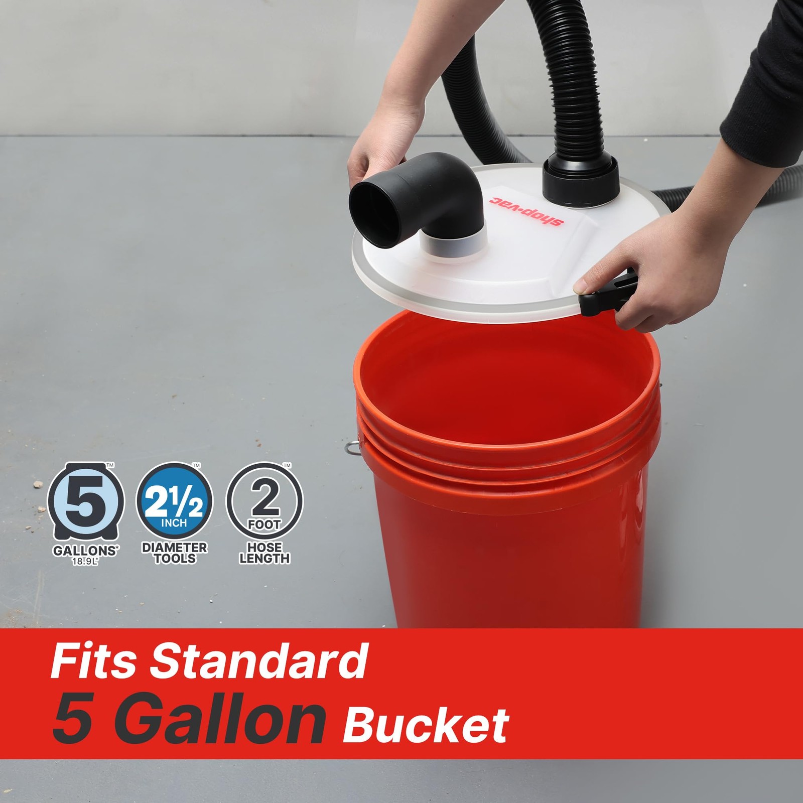 Shop-Vac Dust Collector, Portable Collector for Woodworking, Fits 5 gal