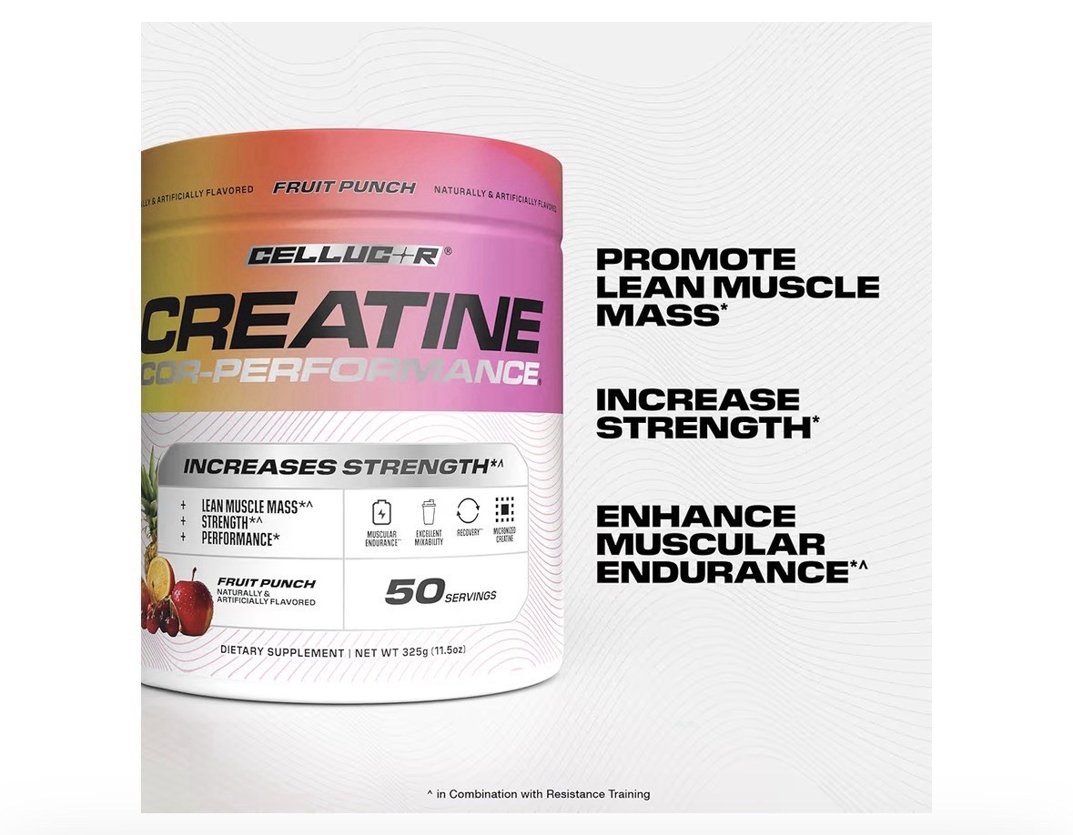 Cellucor Creatine Powder, Fruit Punch Flavor - Increases Strength, 5g, 50serving