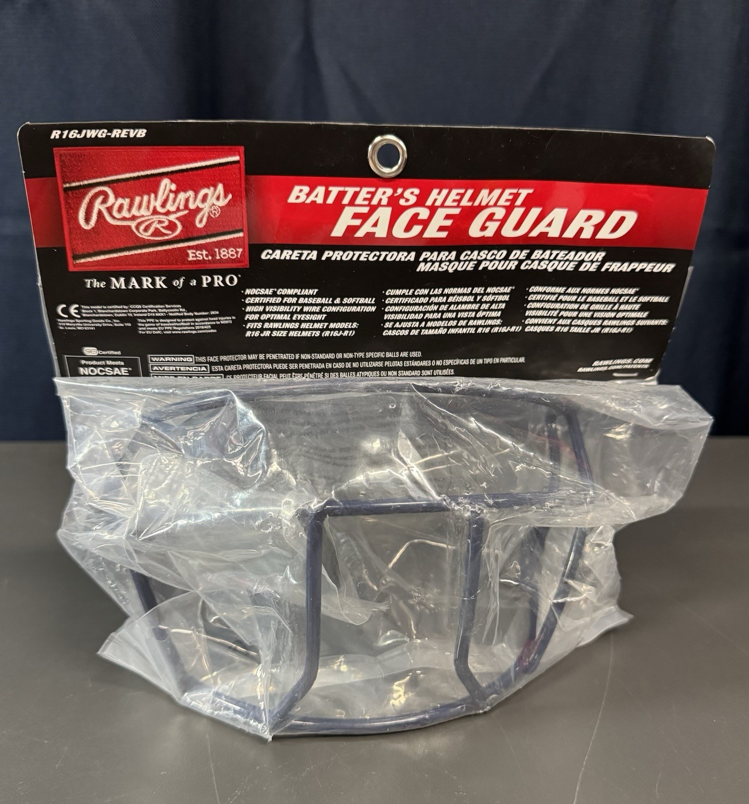 Rawlings Batter’s Helmet Face Guard Jr Size See Photos For Compatibility Navy