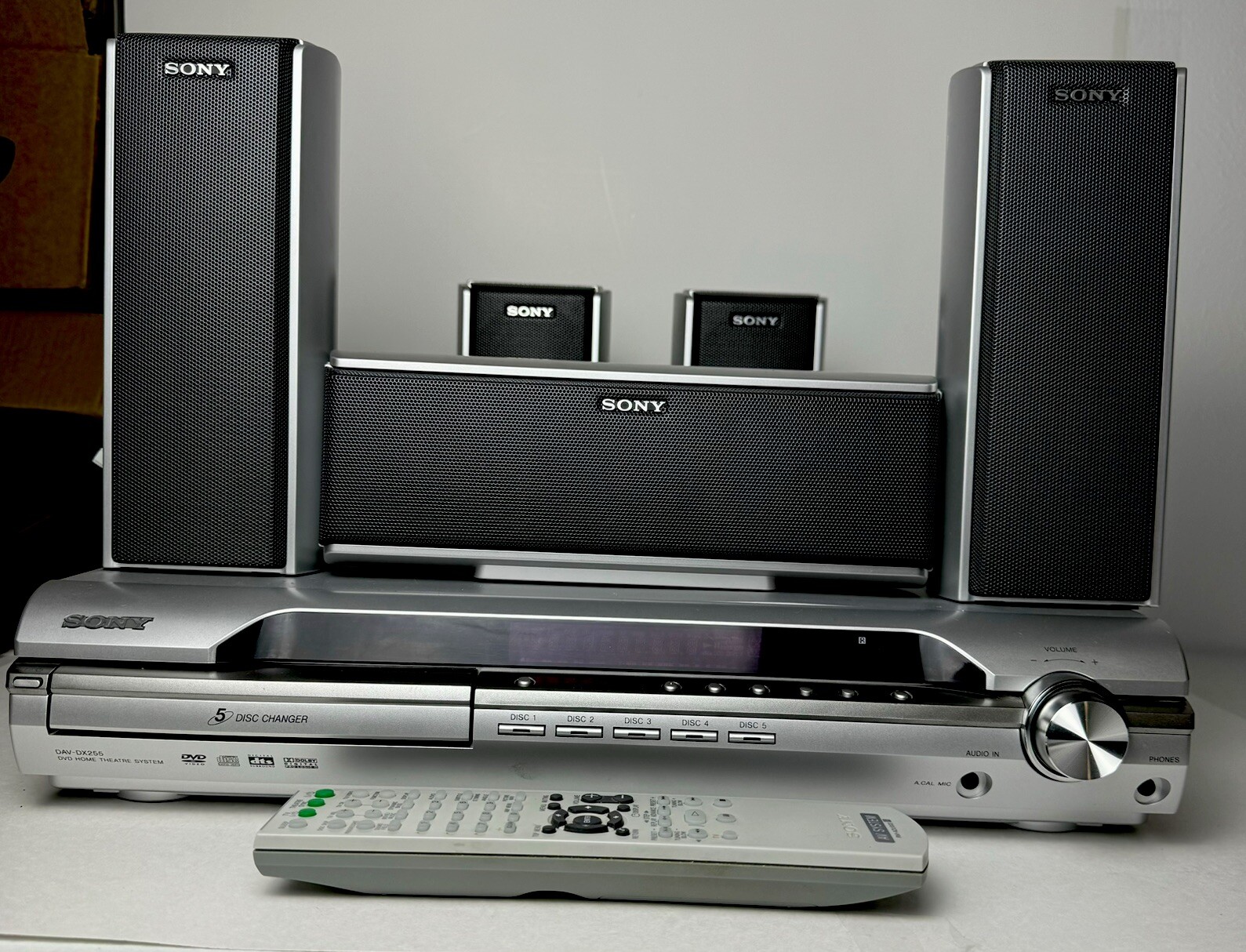 Sony Home Theater System 5 speakers & Remote WORKS  DAV-DX255-READ DESCRIPTION-