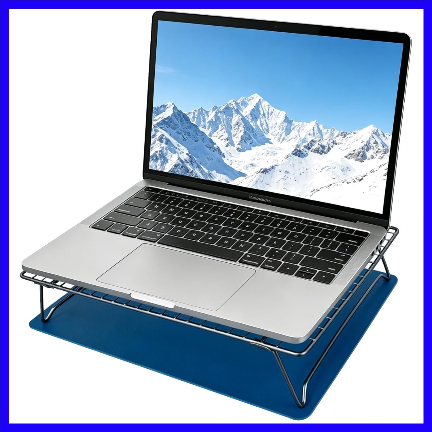 Adjustable Laptop Stand for Desk with Mouse Pad, Ergonomic Metal Foldable Lap...