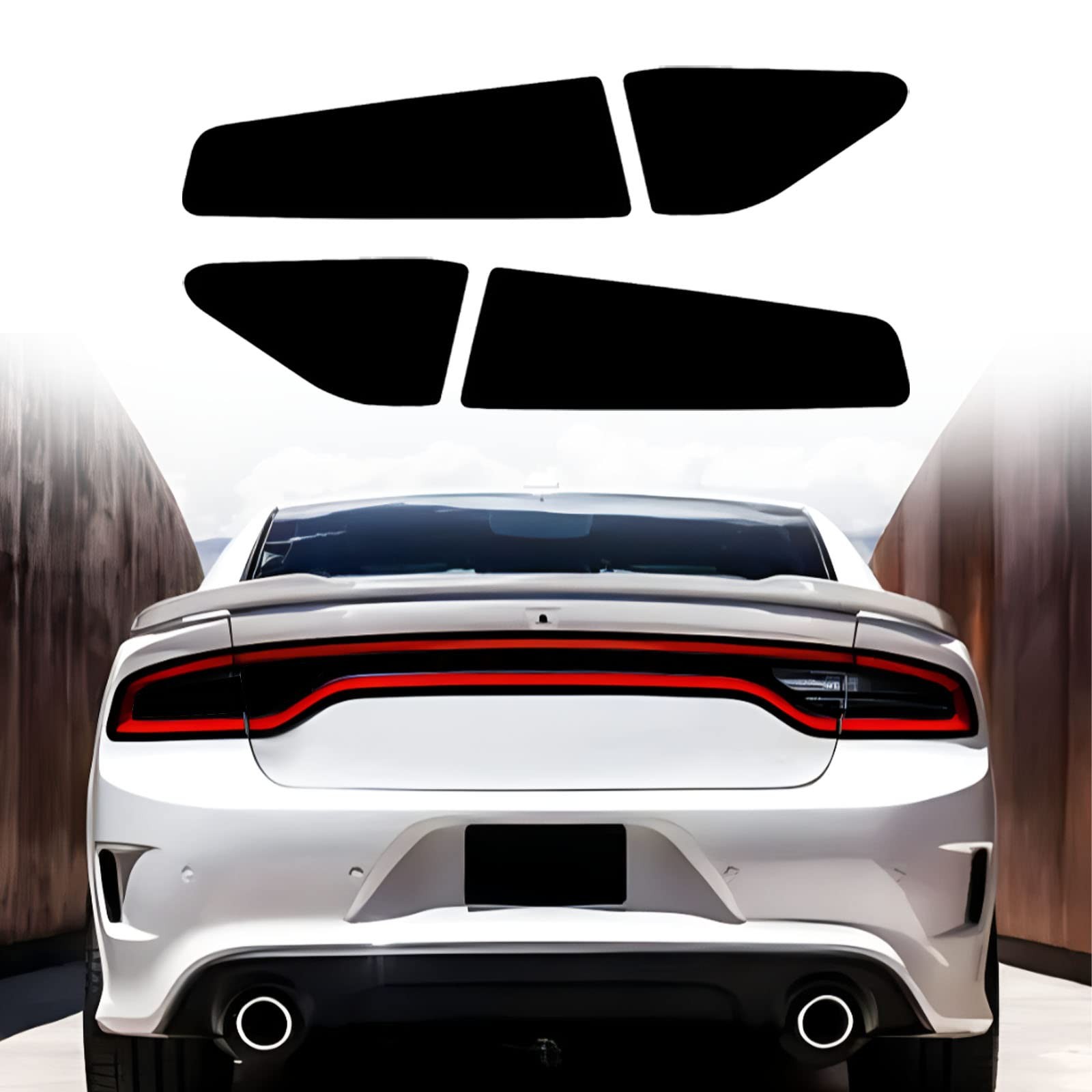 out Taillight Vinyl Tint Film, Tail Lights Rear Precut Tint Overlay Vinyl Black