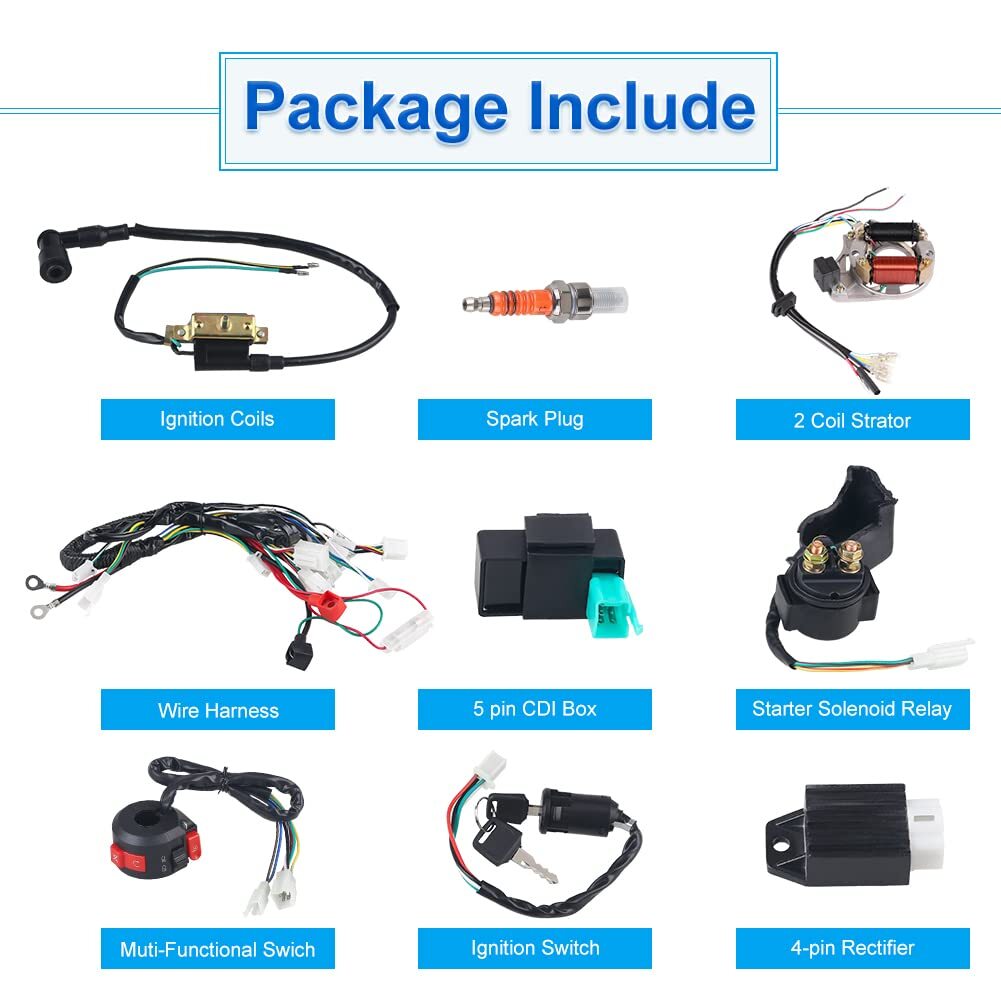 Wire Harness Wiring CDI Assembly for 50/70/90/110cc/125cc ATV Quad Coolster GO