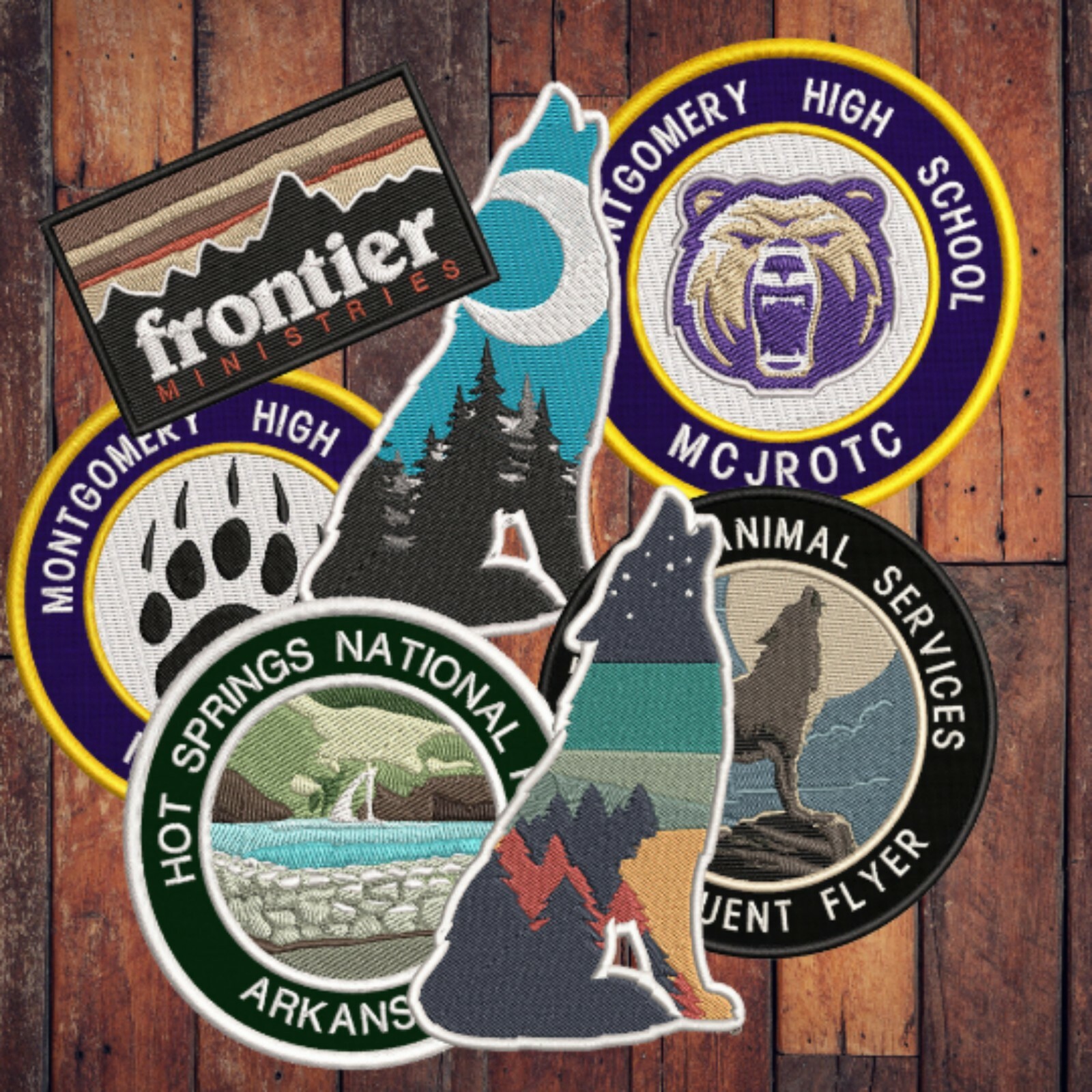 Yosemite National Park Patch Iron-on Applique Nature, Upper Lower Falls, Forest