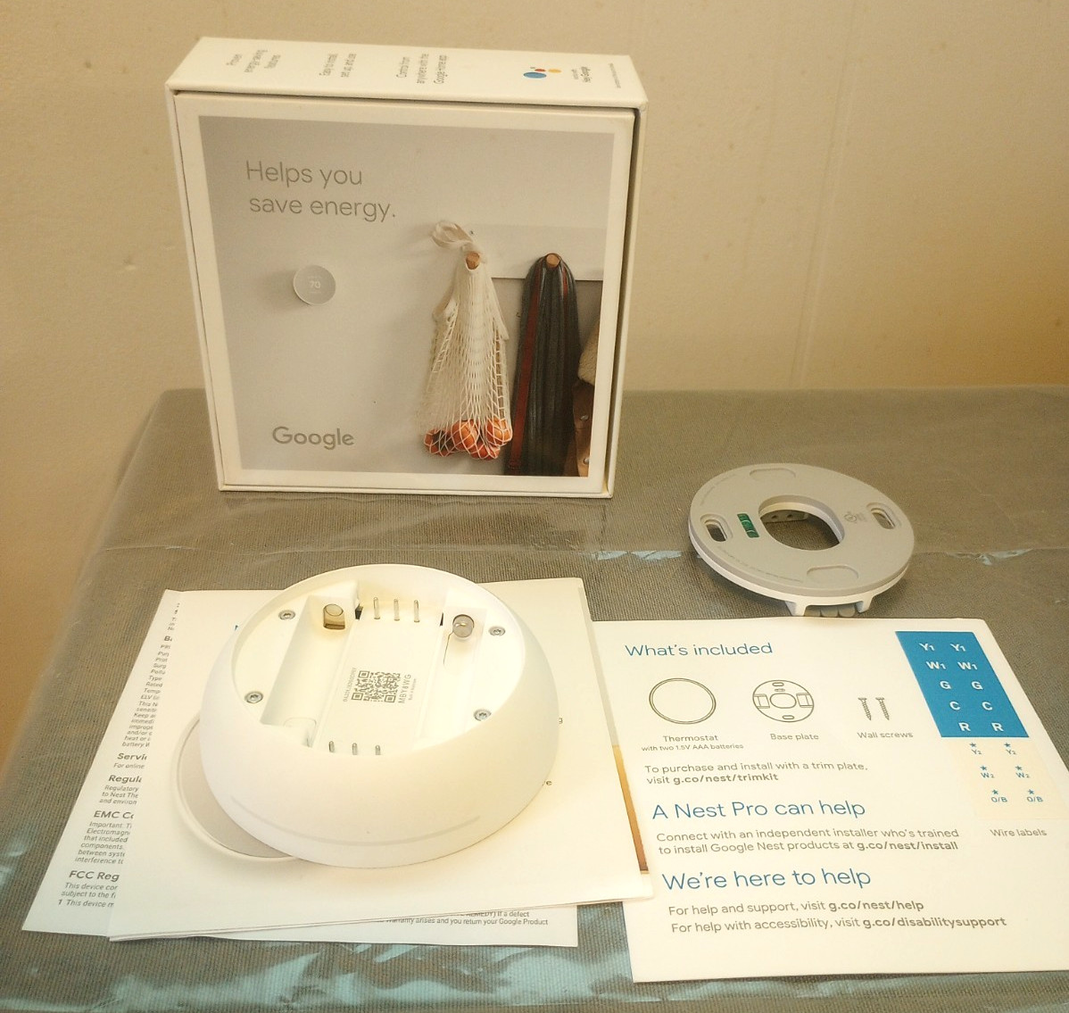 Google Nest Smart Thermostat Model G4CVZ White Wifi App Programmable Pre-owned