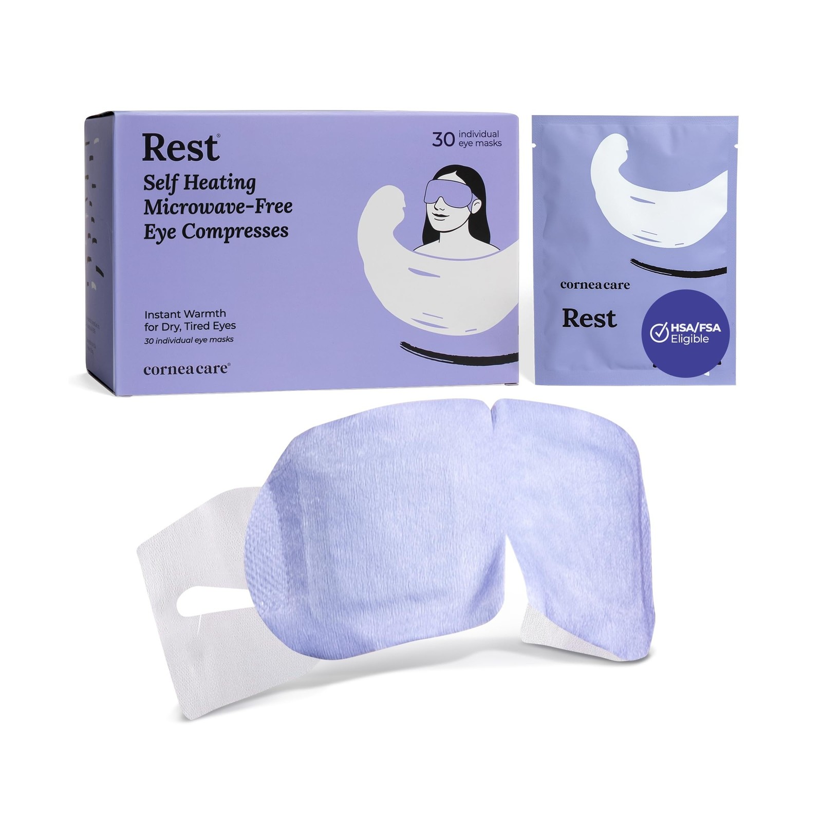 CorneaCare Rest: Self Heating Warm Compress for Dry Eyes | Heat... USA FAST SHIP