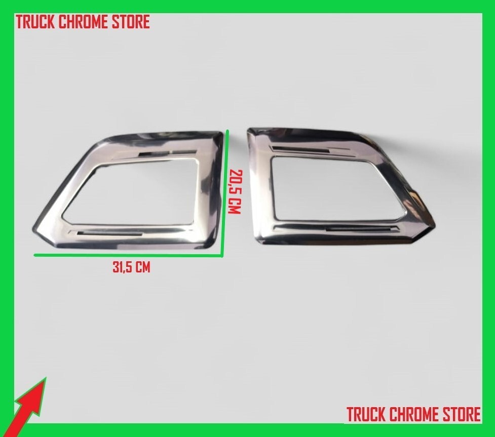 S500/R450 Highline  Fog Frame Chrome   S.Steel  1 SET (Small Size).  Fits Scania