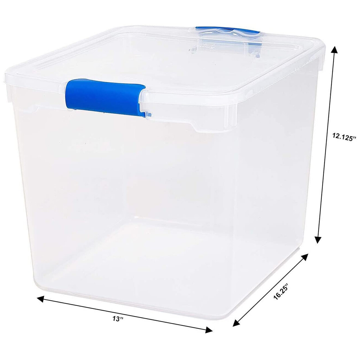 Homz 31 Quart Heavy Duty Clear Plastic Stackable Storage Containers, 16 Pack