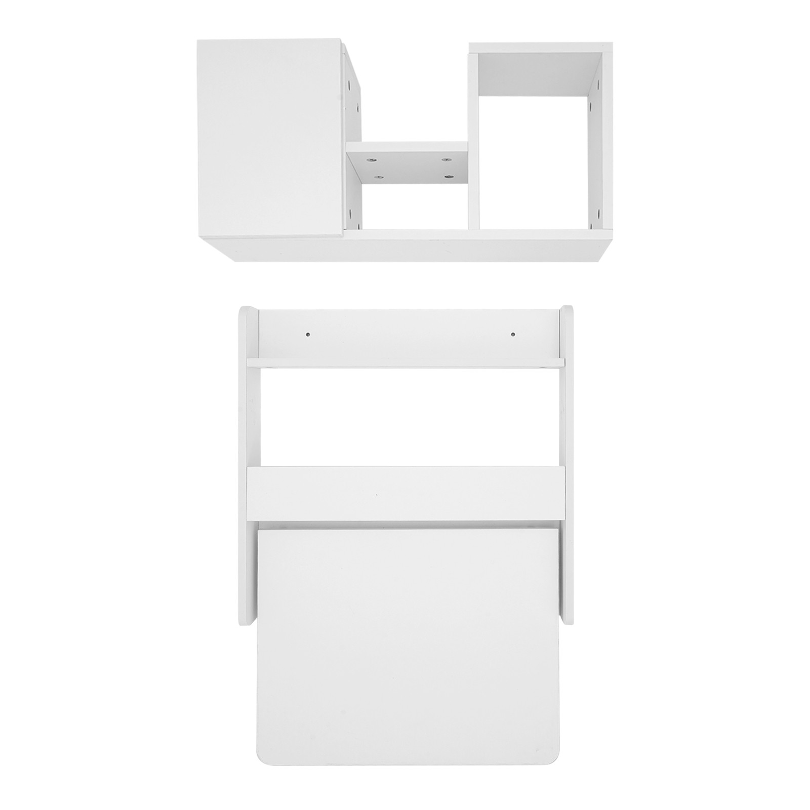 Folding Space Saving Wall-Mount Table Fold Down Laptop Desk White Writing Table