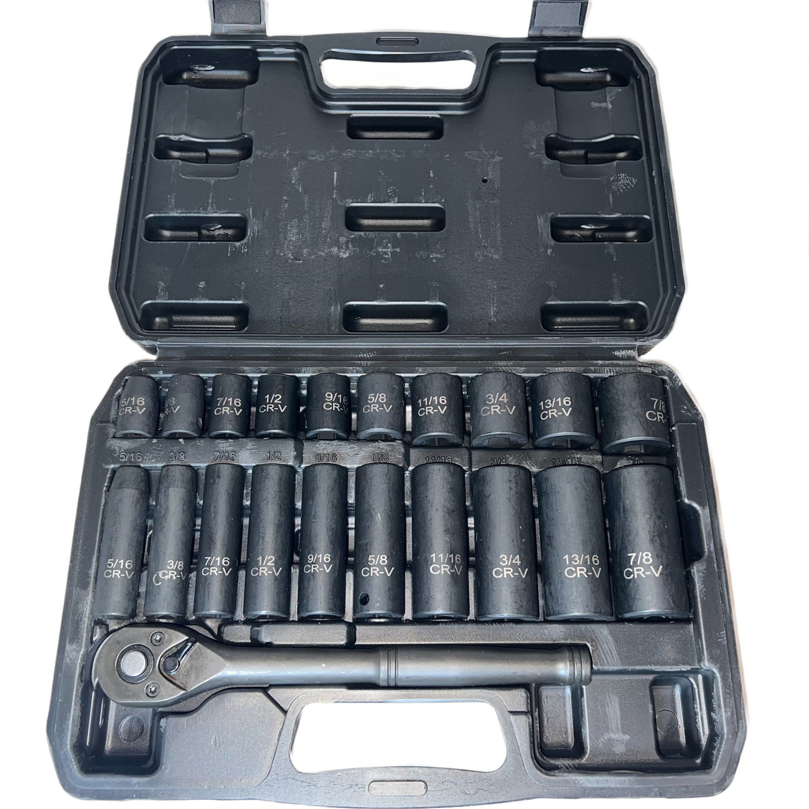 Reniteco 21-Piece 3/8" Drive Socket Set - Deep/Shallow Sockets, 6-Point Design