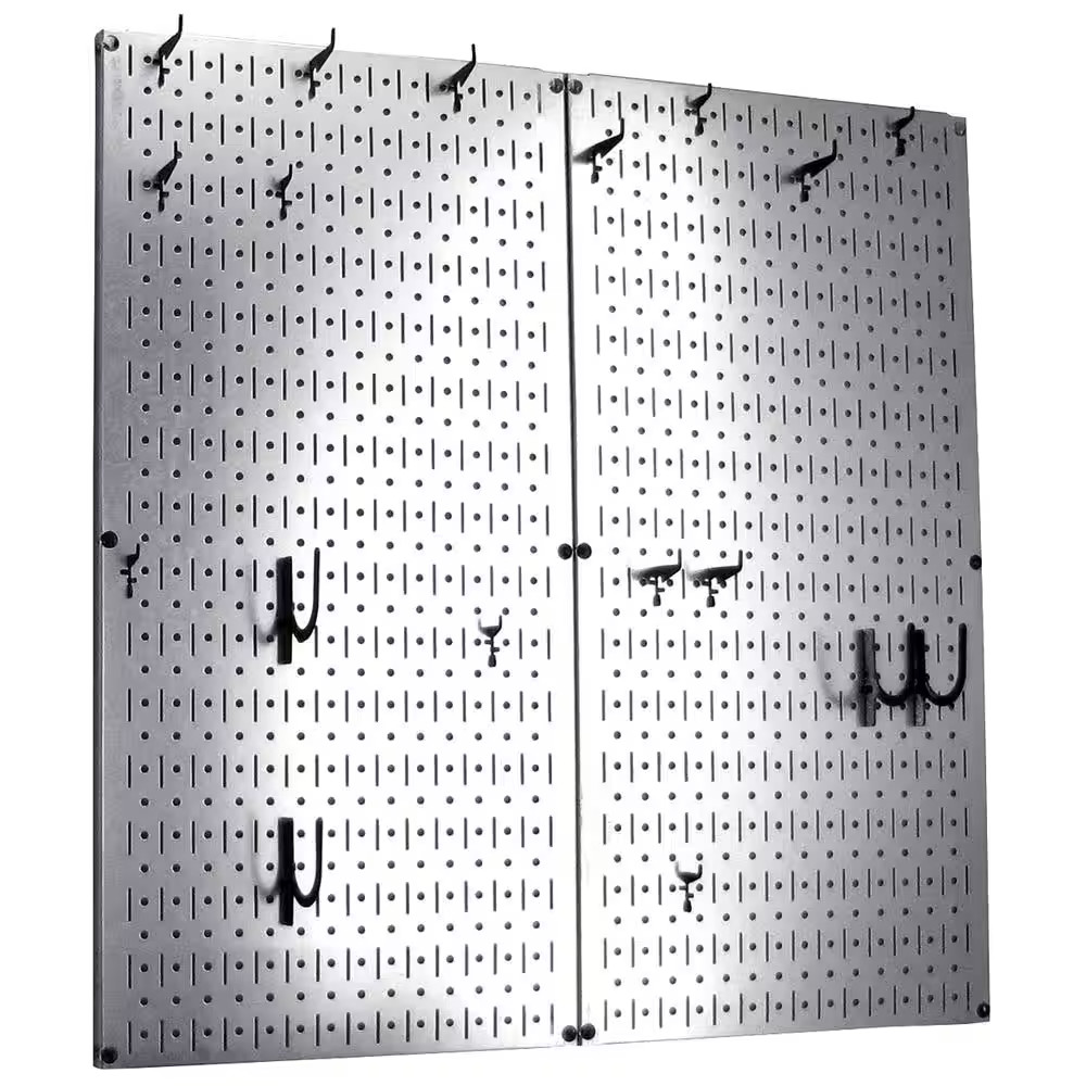 Kitchen Pegboard 32 In. X 32 In. Steel Peg Board Pantry Organizer Kitchen Pot Ra