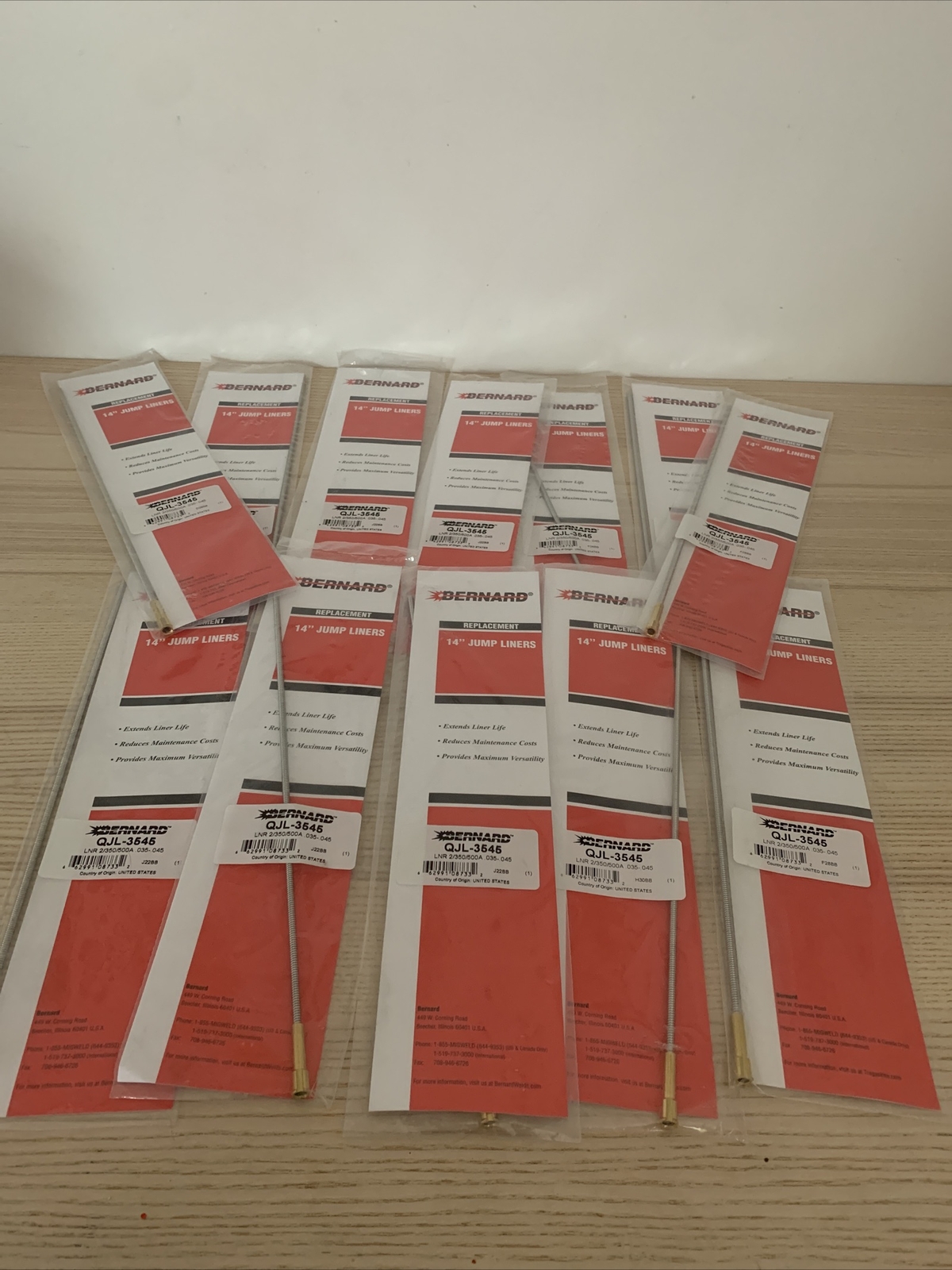 Lot Of 12 Bernard QJL-3545 Jump Liner 200 350 500 Amp .035-.045 New In Box