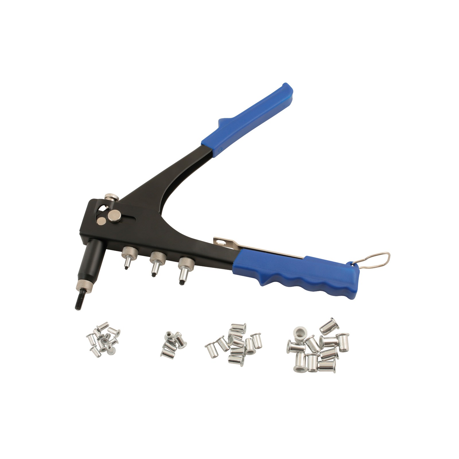 Laser Tools Nut Riveter With 40 Nut Rivets - M3, M4, M5, M6 Head Sizes
