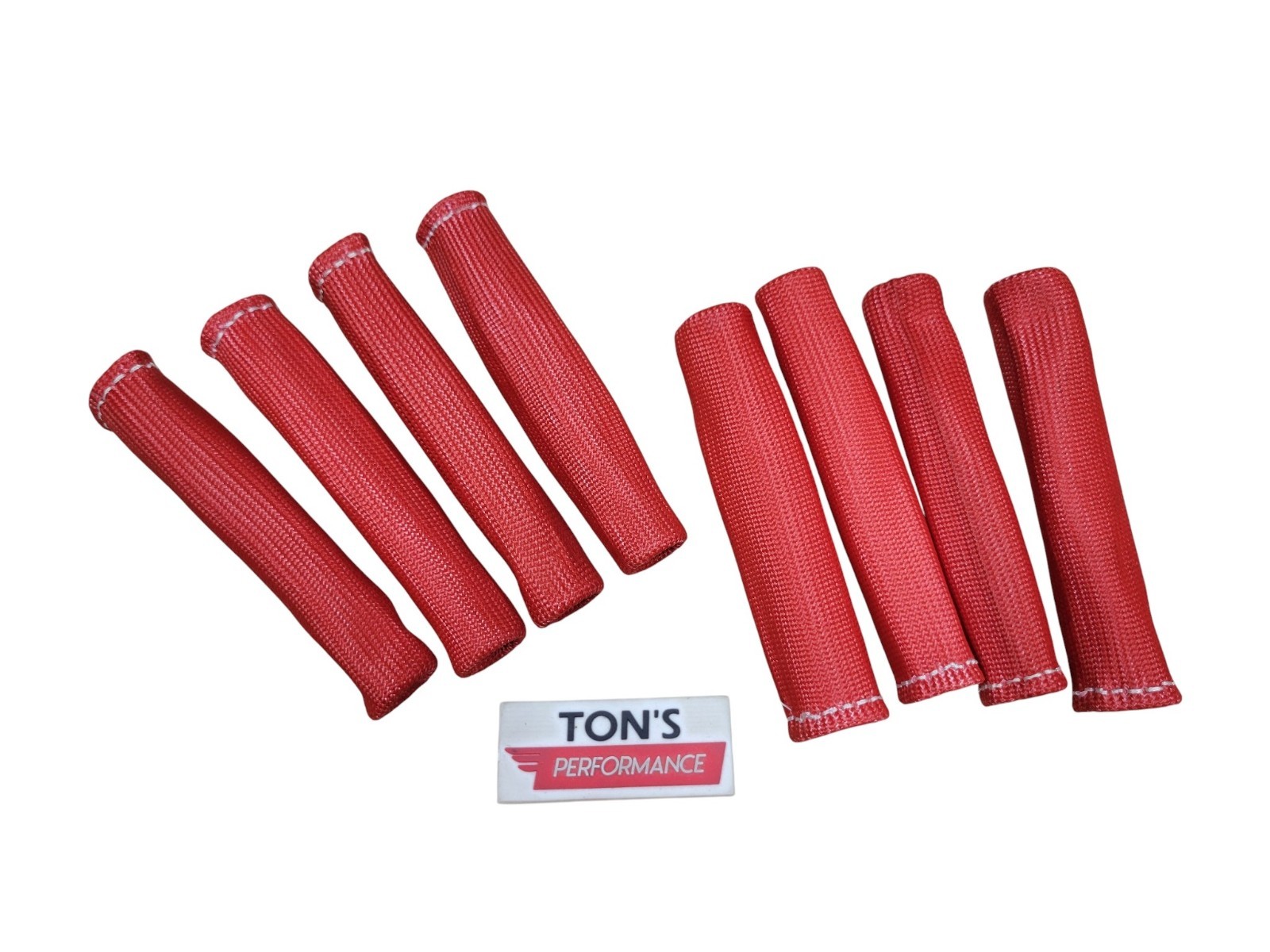 Universal 8 Heat Shield Wrap Slip On Spark Plug Wire Insulator Sleeve Red
