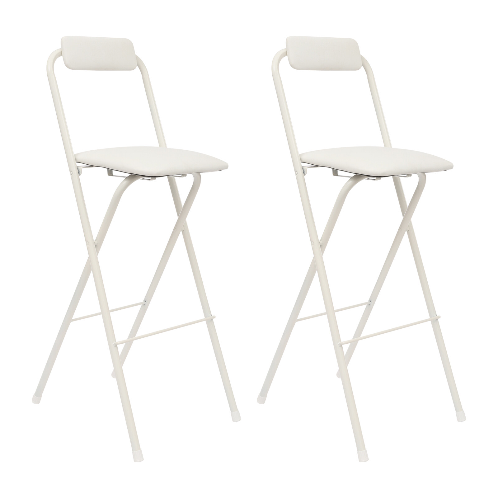 2 Pcs Folding Bar Stool with Backrest, Tall Foldable Stool Chair Portable USA