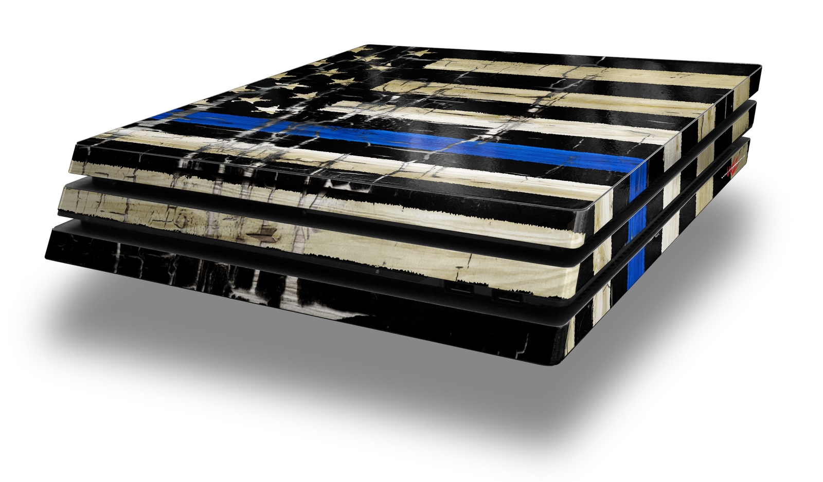 Skin for PS4 Pro Painted Faded Blue Line USA American Flag Playstation 4 Console