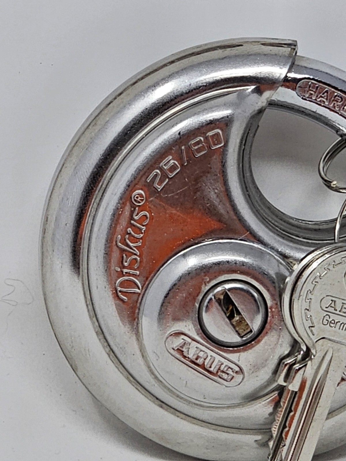 Abus 26/80 Ka Padlock Partially Hidden Shackle Disc Stainless